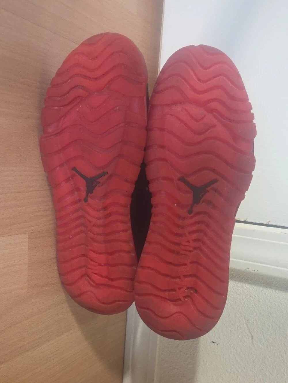 Jordan Black and Red Athletic Sneakers